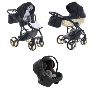 Junama fluo black — pram & pushchair set, made in Europe | Butterflies Baby UK