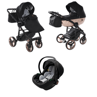 Junama fluo black — pram & pushchair set, made in Europe | Butterflies Baby UK