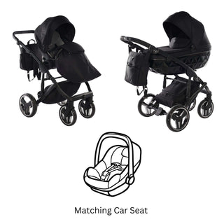 Junama core black — pram & pushchair set, made in Europe | Butterflies Baby UK
