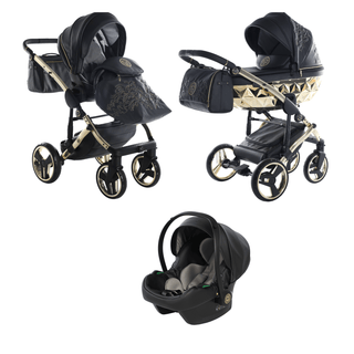 Junama black — pram & pushchair set, made in Europe | Butterflies Baby UK