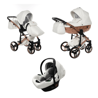 Junama fluo white — pram & pushchair set, made in Europe | Butterflies Baby UK