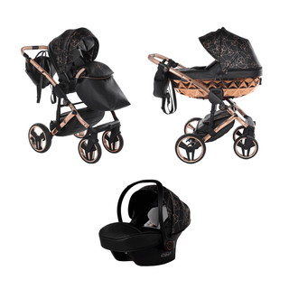 Junama black — pram & pushchair set, made in Europe | Butterflies Baby UK