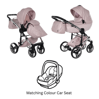 Junama pink — pram & pushchair set, made in Europe | Butterflies Baby UK