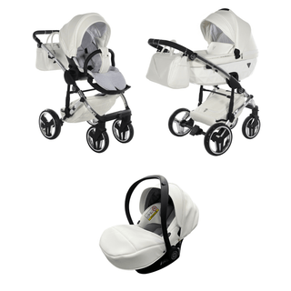 Junama fluo silver — pram & pushchair set, made in Europe | Butterflies Baby UK