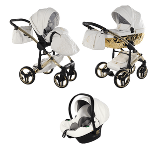 Junama white — pram & pushchair set, made in Europe | Butterflies Baby UK
