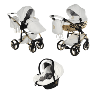 Junama white — pram & pushchair set, made in Europe | Butterflies Baby UK