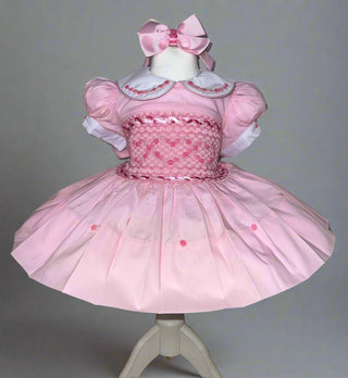 Pink Love Heart Smocked Dress