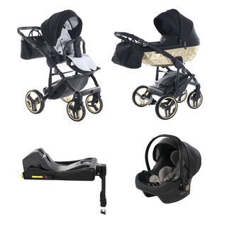 Junama fluo black — pram & pushchair set, made in Europe | Butterflies Baby UK
