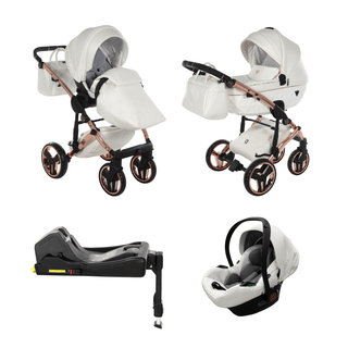 Junama fluo white — pram & pushchair set, made in Europe | Butterflies Baby UK