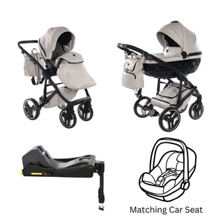 Junama core grey — pram & pushchair set, made in Europe | Butterflies Baby UK