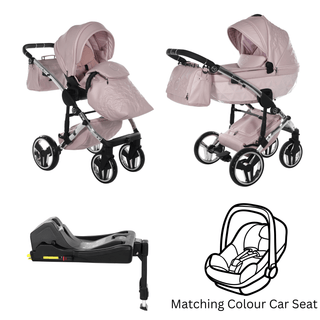 Junama pink — pram & pushchair set, made in Europe | Butterflies Baby UK