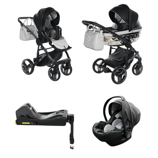 Junama glitter black — pram & pushchair set, made in Europe | Butterflies Baby UK