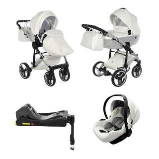 Junama fluo silver — pram & pushchair set, made in Europe | Butterflies Baby UK