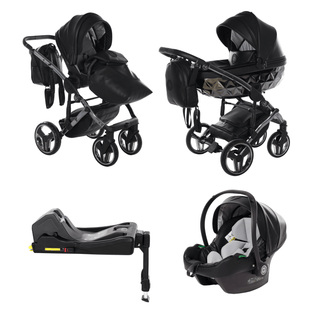 Junama black — pram & pushchair set, made in Europe | Butterflies Baby UK