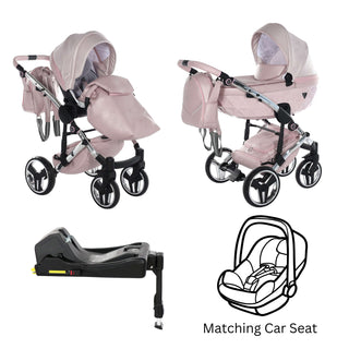 Junama pink — pram & pushchair set, made in Europe | Butterflies Baby UK