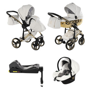 Junama white — pram & pushchair set, made in Europe | Butterflies Baby UK