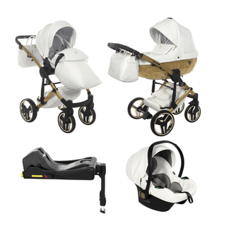Junama fluo white — pram & pushchair set, made in Europe | Butterflies Baby UK
