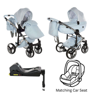 Junama blue — pram & pushchair set, made in Europe | Butterflies Baby UK