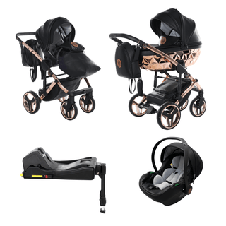 Junama black — pram & pushchair set, made in Europe | Butterflies Baby UK