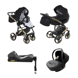 Junama diamond black — pram & pushchair set, made in Europe | Butterflies Baby UK