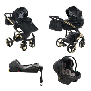 Junama fluo black — pram & pushchair set, made in Europe | Butterflies Baby UK