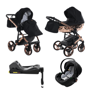 Junama mirror black — pram & pushchair set, made in Europe | Butterflies Baby UK