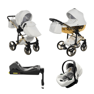 Junama mirror white — pram & pushchair set, made in Europe | Butterflies Baby UK