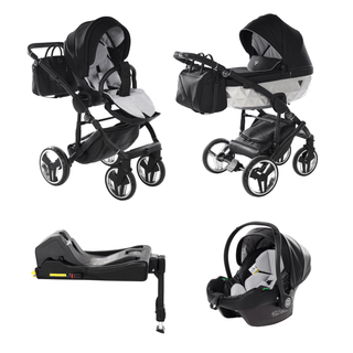 Junama fluo silver — pram & pushchair set, made in Europe | Butterflies Baby UK