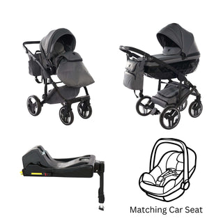 Junama core black — pram & pushchair set, made in Europe | Butterflies Baby UK
