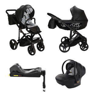 Junama black — pram & pushchair set, made in Europe | Butterflies Baby UK