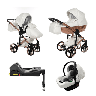 Junama fluo white — pram & pushchair set, made in Europe | Butterflies Baby UK