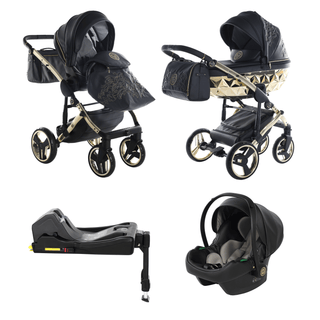 Junama black — pram & pushchair set, made in Europe | Butterflies Baby UK