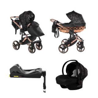 Junama black — pram & pushchair set, made in Europe | Butterflies Baby UK