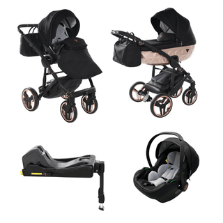 Junama fluo black — pram & pushchair set, made in Europe | Butterflies Baby UK