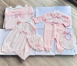 Ninnaoh Layette Bubblegum Pink Cotton With Lace