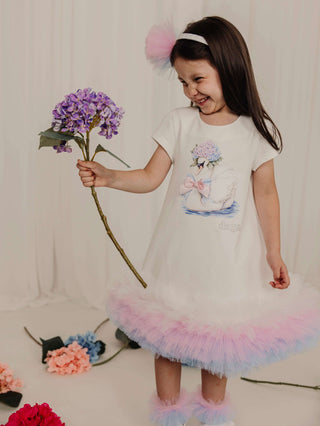 Daga Pastel Bloom Swan Dress (image 2) | Butterflies Baby UK