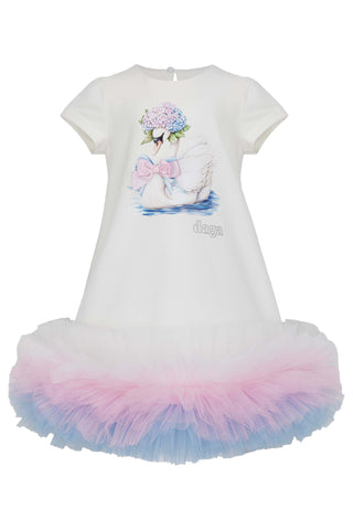 Daga Pastel Bloom Swan Dress (image 3) | Butterflies Baby UK