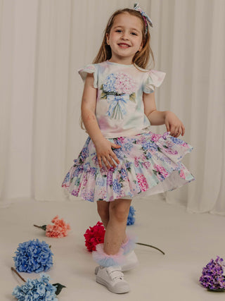 Daga Pastel Bloom Hydrangea Top & Skirt Set (image 1) | Butterflies Baby UK