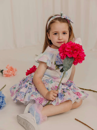 Daga Pastel Bloom Hydrangea Top & Skirt Set (image 2) | Butterflies Baby UK
