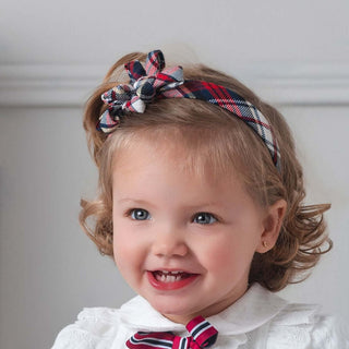 Rochy Rochy Red & Gold Tartan Headband AW25 Collection – AW25 handmade in Spain | Butterflies Baby UK