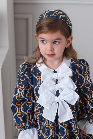 Rochy PRE ORDER - Rochy Vintage Chain Navy & Gold Headband – Butterflies Baby