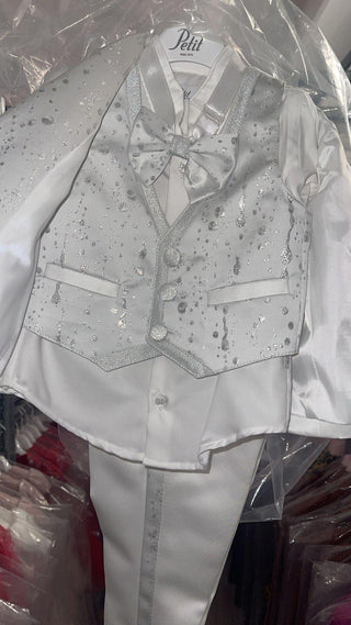 Silver Glitter Boys Suit