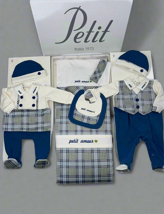 Petit Italia Layette Set Boys Tartan