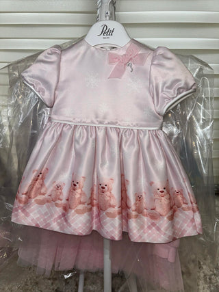Short Sleeved Satin Teddy Bear Dress