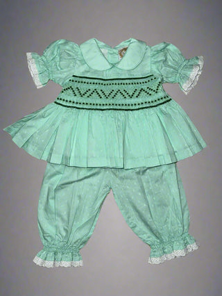 Butterflies Baby Girls Green Smocked Pyjamas – Butterflies Baby