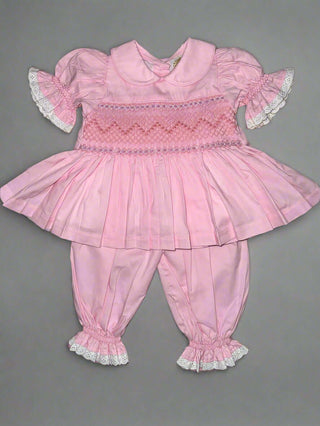 Butterflies Baby Girls Pink Smocked Pyjamas – Butterflies Baby
