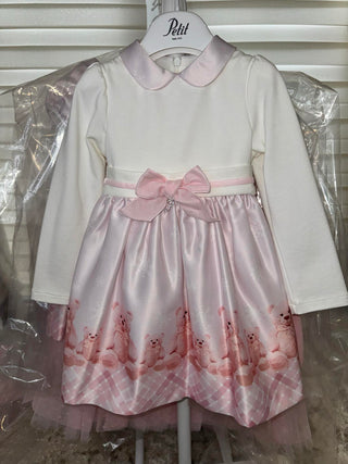 Long Sleeved Satin Teddy Bear Dress